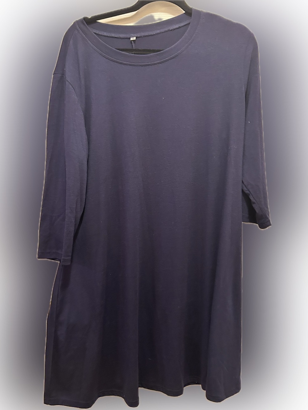 XXL Classic Navy A-Line Women's Dress 3/4 sleeve